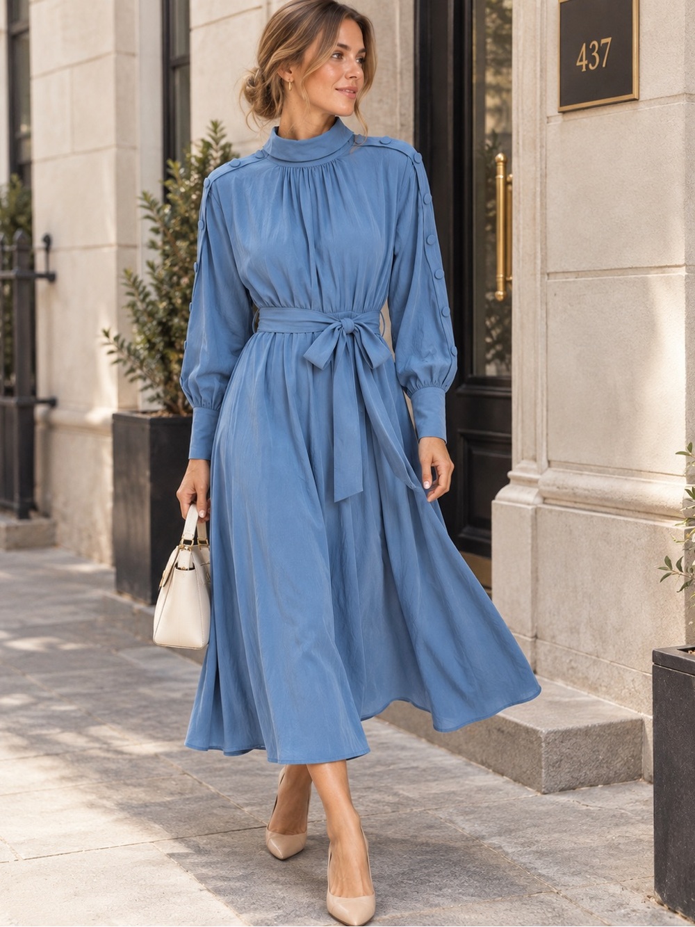 Massimo Dutti 100% Mulberry Silk Midi Dress – Size Small